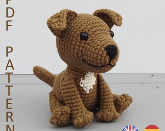 Staffordshire Bull Terrier Dog Amigurumi Crochet Pattern