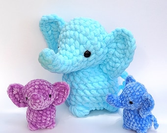 Low Sew Elephant Amigurumi Crochet Pattern