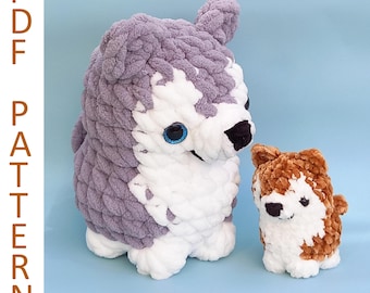 No Sew Husky Dog Amigurumi Crochet Pattern