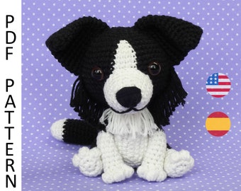 Border Collie Dog Amigurumi Crochet Pattern