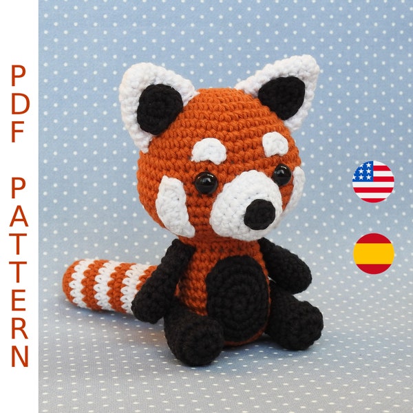 Modèle de crochet Amigurumi Panda rouge