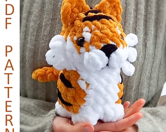 No Sew Chunky Tiger Amigurumi Crochet Pattern