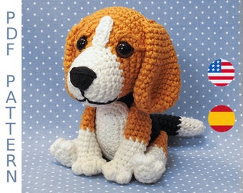 Patrón de ganchillo Amigurumi perro Beagle
