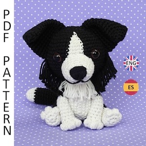 Haakpatroon border collie-hond amigurumi