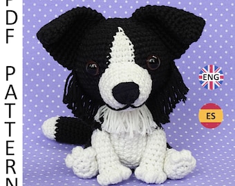 Border Collie Dog Amigurumi Crochet Pattern