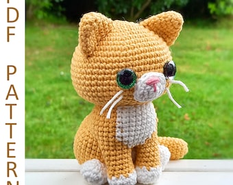 Sitting Kitten Crochet Pattern - Amigurumi Cat