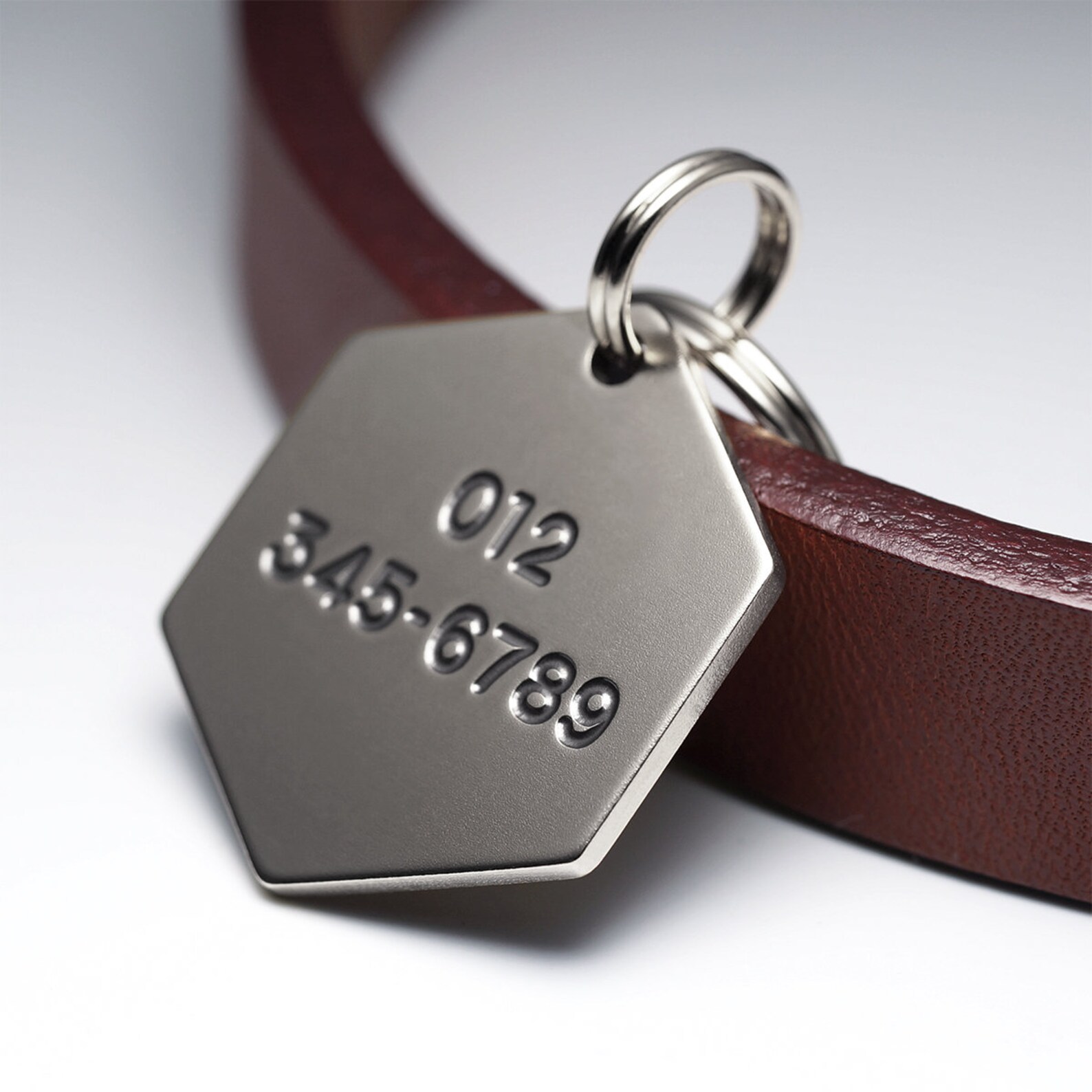 Dog Tag script Font Hexagon Dog Tag Nickel Dog Tag Pet ID Etsy UK