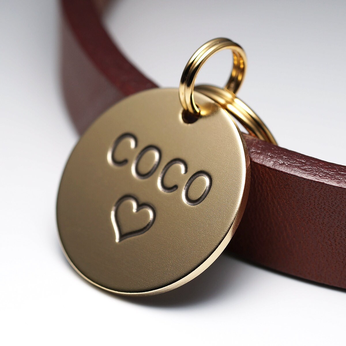 Dog Tag Round Dog Tag Brass Dog Tag Pet ID Tags Etsy