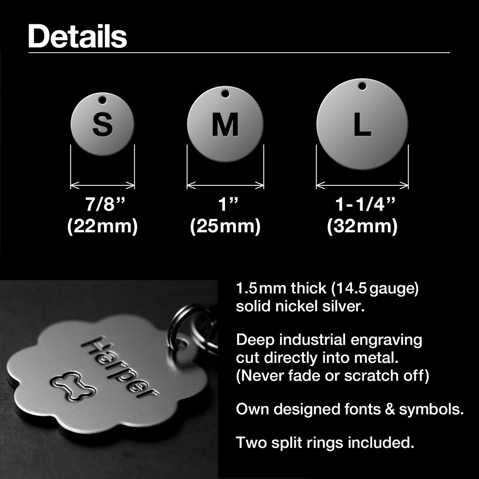 Dog Tag Round Dog Tag Nickel Dog Tag Pet ID Tags Etsy