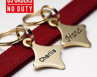 Twinkle Brass Cat ID Tag – Personalized Engraved Pet Name Tag