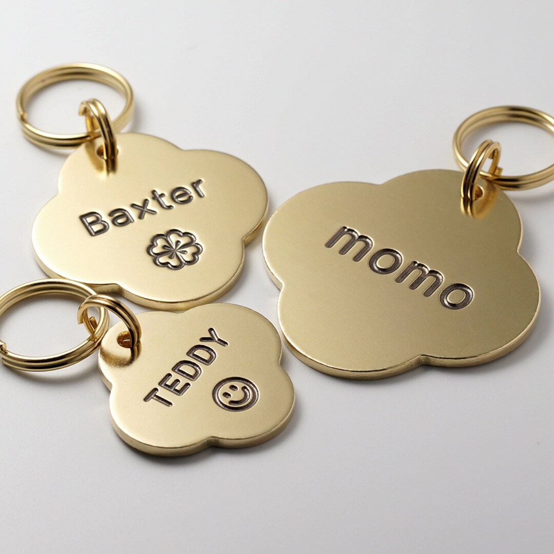 Dog Tag Clover Dog Tag Brass Dog Tag Pet ID Tags Etsy
