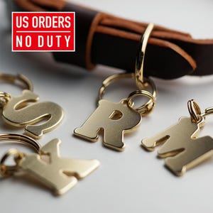 Alphabet Dog Tag: Personalized Brass Dog Tag, Engraved Pet ID Tag, Custom Dog tag, Initial Dog Tag for Dogs, Metal Name Keychain for gift