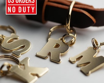 Alphabet Dog Tag: Personalized Brass Dog Tag, Engraved Pet ID Tag, Custom Dog tag, Initial Dog Tag for Dogs, Metal Name Keychain for gift