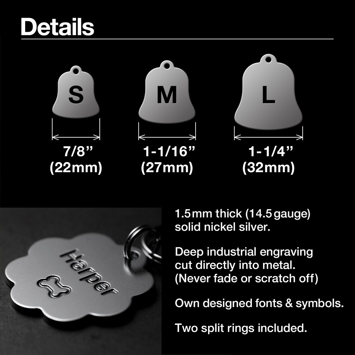 Dog Tag Bell Dog Tag Nickel Dog Tag Pet ID Tags - Etsy