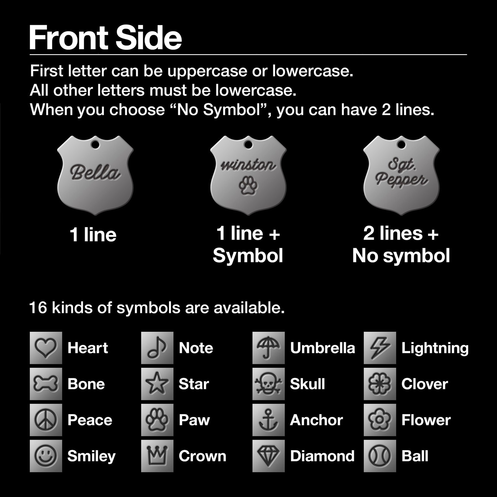 Dog Tag script Font Shield Dog Tag Nickel Dog Tag Pet ID Etsy