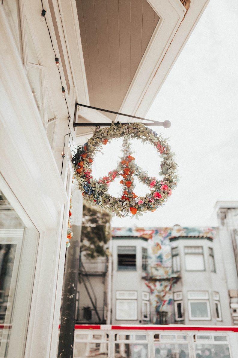 Peace Sign, Flowers, Wall Art, Print, Decor, Hippie, Haight and Ashbury ...