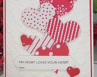 Handmade VALENTINE'S DAY Card Kit, Set Of 4, Stampin' Up! Sweetheart, My Heart Loves Your Heart,