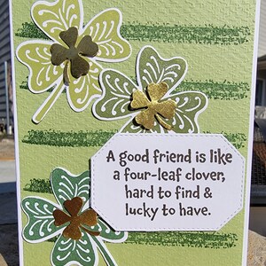 Fait main ST. Kit de cartes PATRICK'S DAY, lot de 4, trèfle porte-bonheur Stampin' Up, trèfle, trèfles dorés