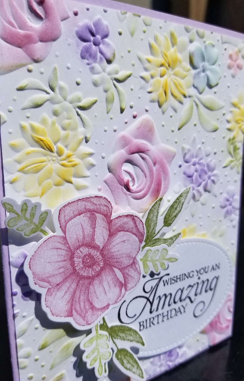 Handmade Happy Birthday Card Kit, Stampin Up! COUNTRY FLORAL, Set of 4 ...