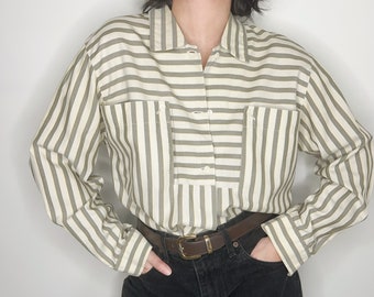 Vintage striped cotton blouse Made in Italy