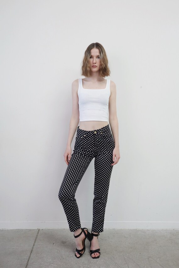 Vintage 90’s Versace jeans polka dot pants | high 