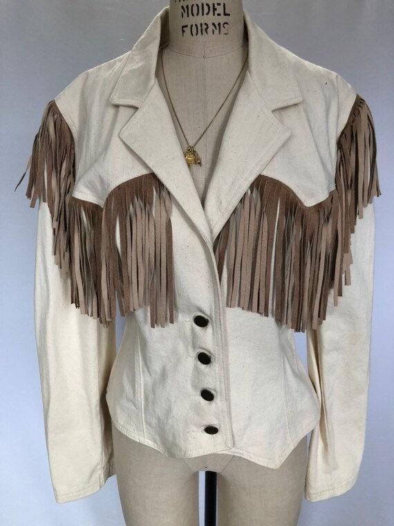 Vtg Fringe Jacket Size 10