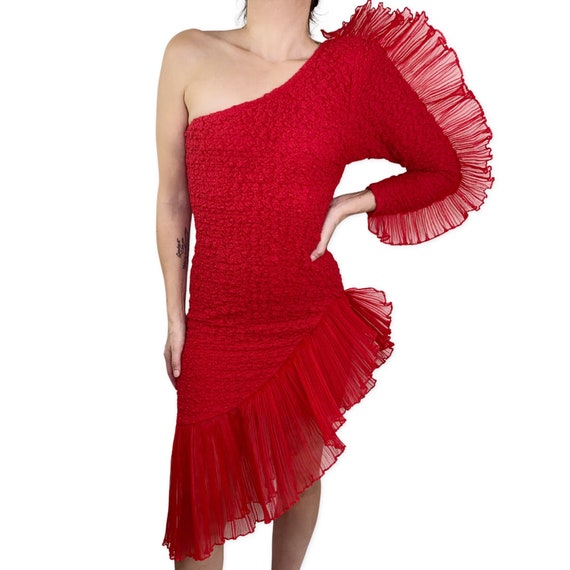 80s ruffle dress