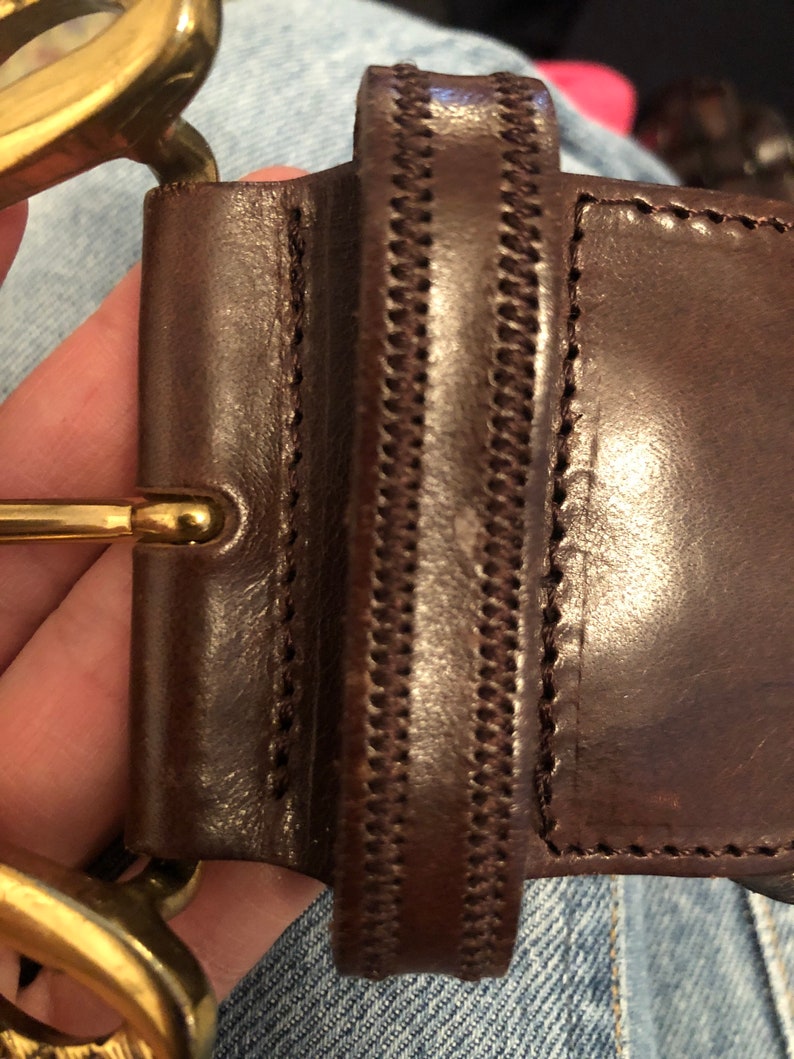 Vintage braided leather belt Made in Italy S