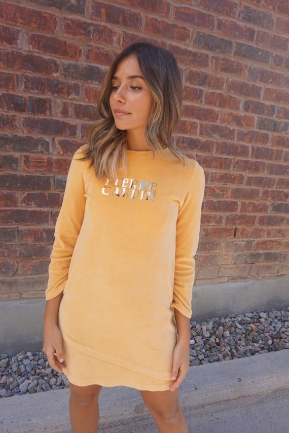 VINTAGE Pierre Cardin velour mini dress XS