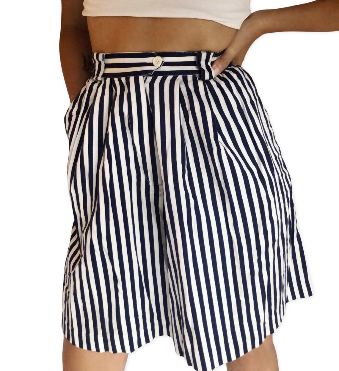 Vintage striped Bermuda shorts 23 | Etsy