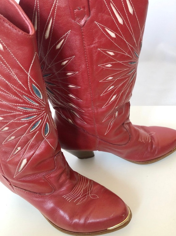 Vintage Dingo cowboy western boots red 5.5