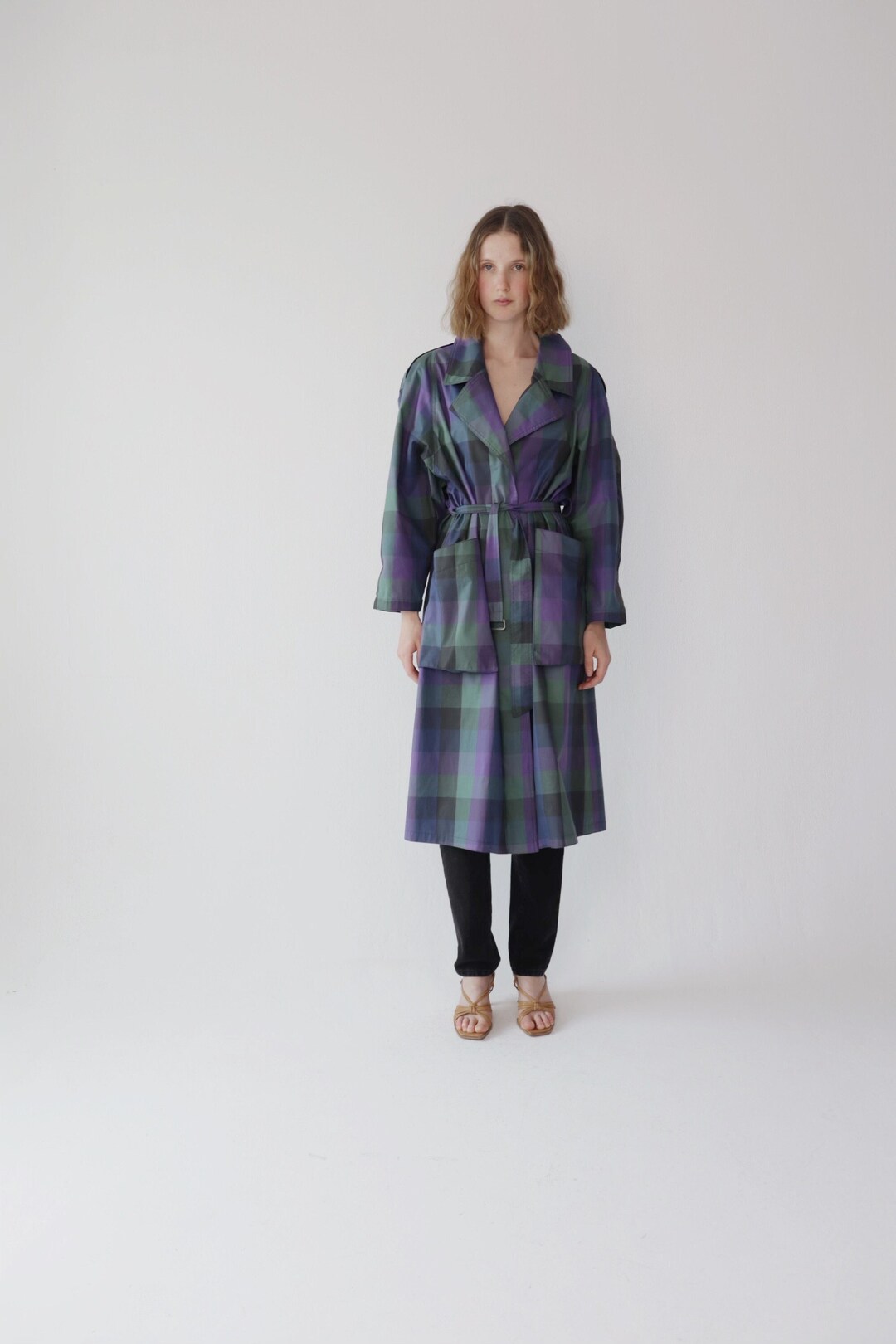 vintage edit thirty-five | small grey plaid trench coat