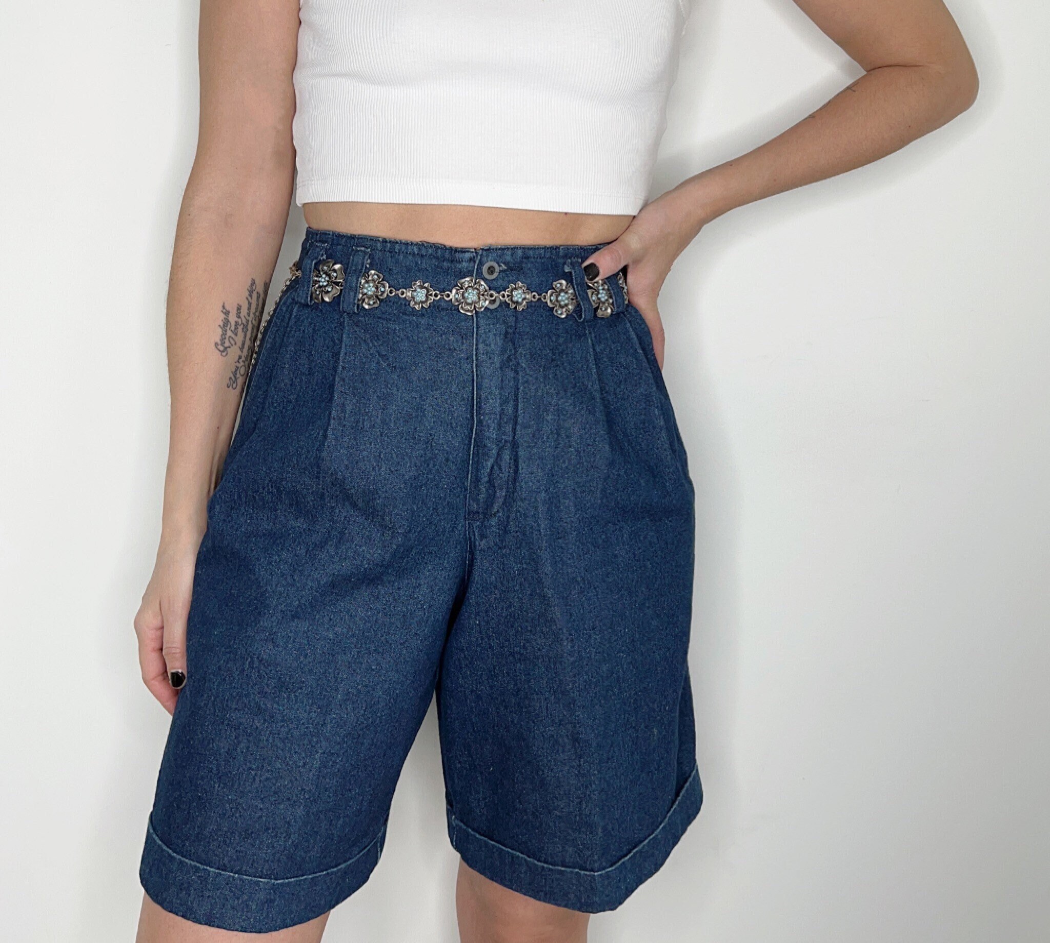 Cuffed Denim Shorts -  Canada