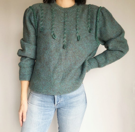 Vintage pullover sweater puff sleeve S