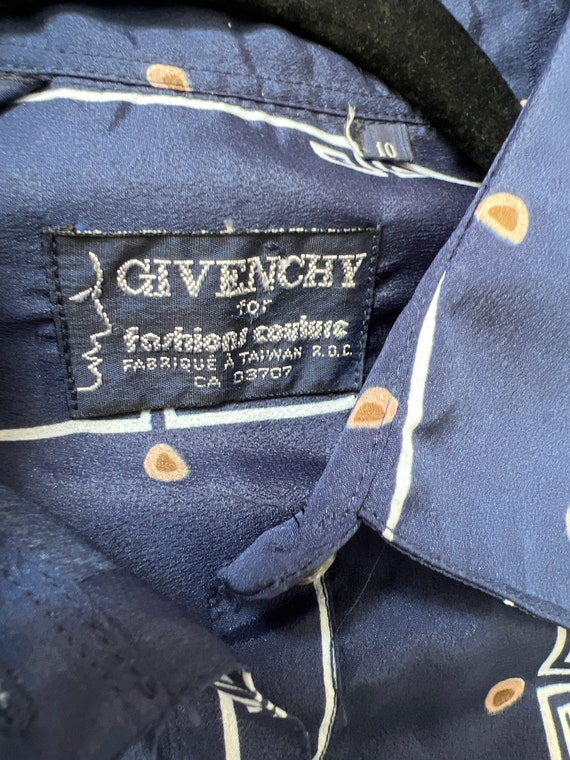 Vintage 80’s Givenchy blouse/ printed button down… - image 6