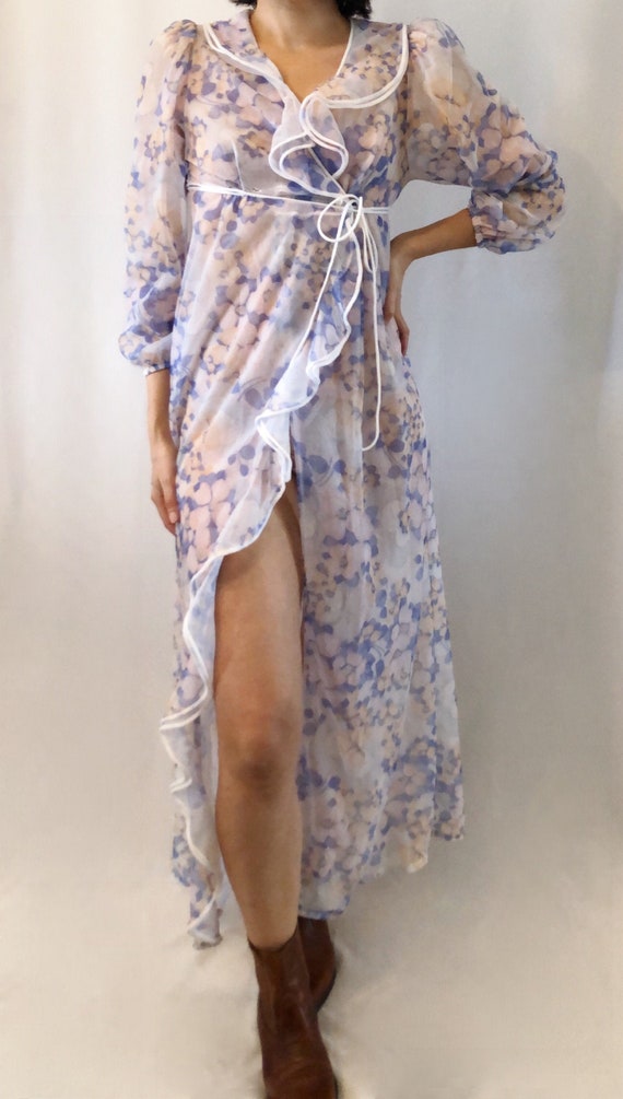 Vintage 70's floral robe Small