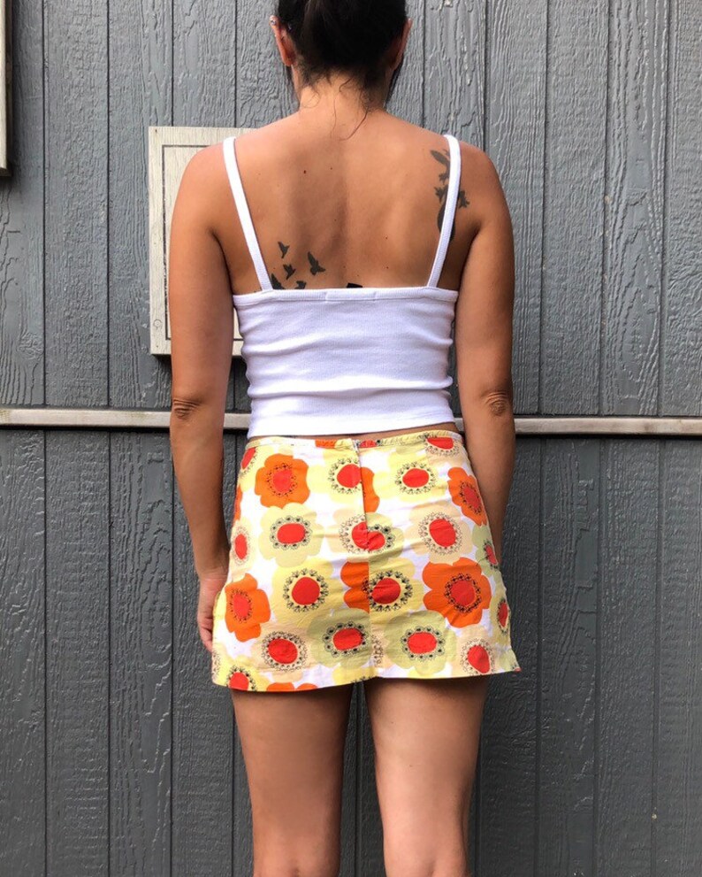 Vintage 60/'s inspired floral tennis skort small