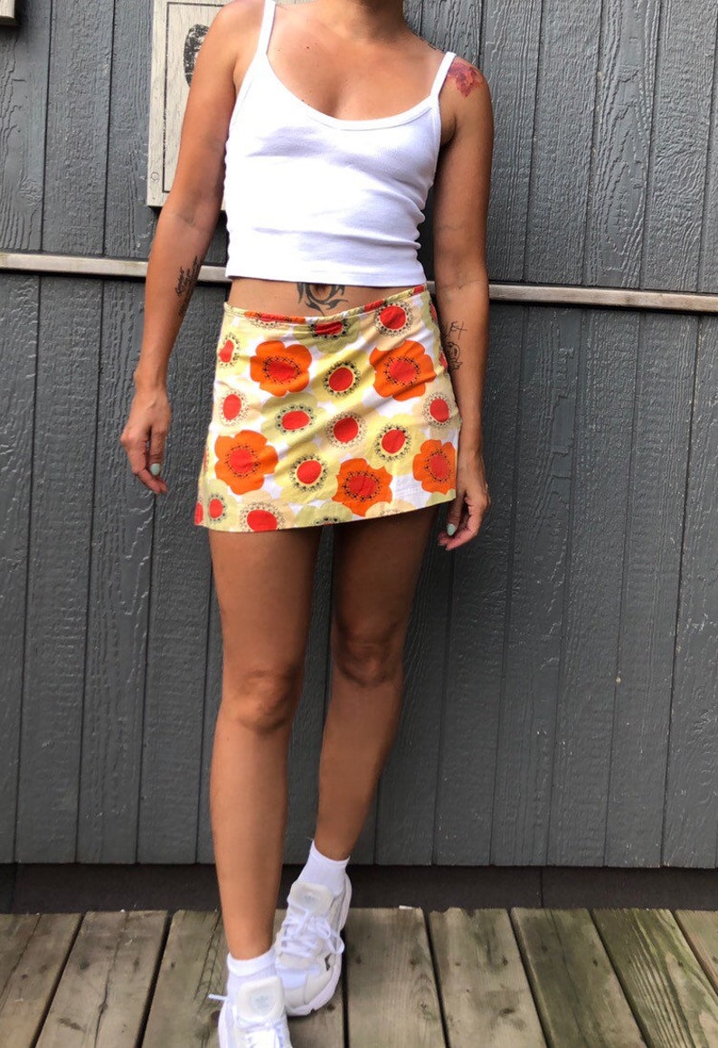 Vintage 60/'s inspired floral tennis skort small