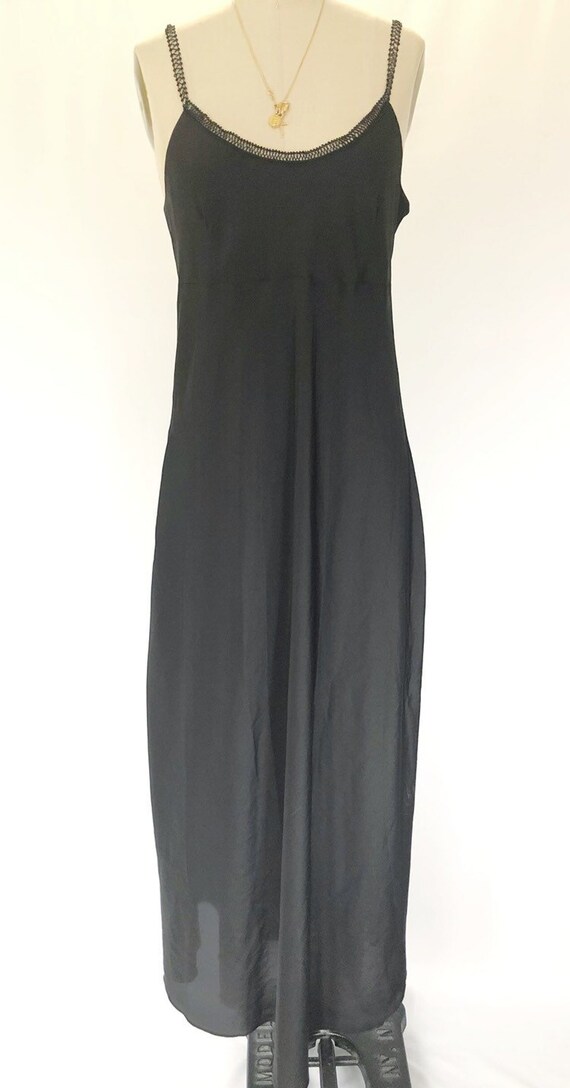 Maxi slip dress ribbon strap detail M