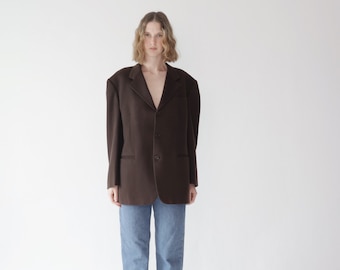 Vintage chocolate brown Gianfranco Ferre blazer jacket / designer blazer / oversized blazer unisex