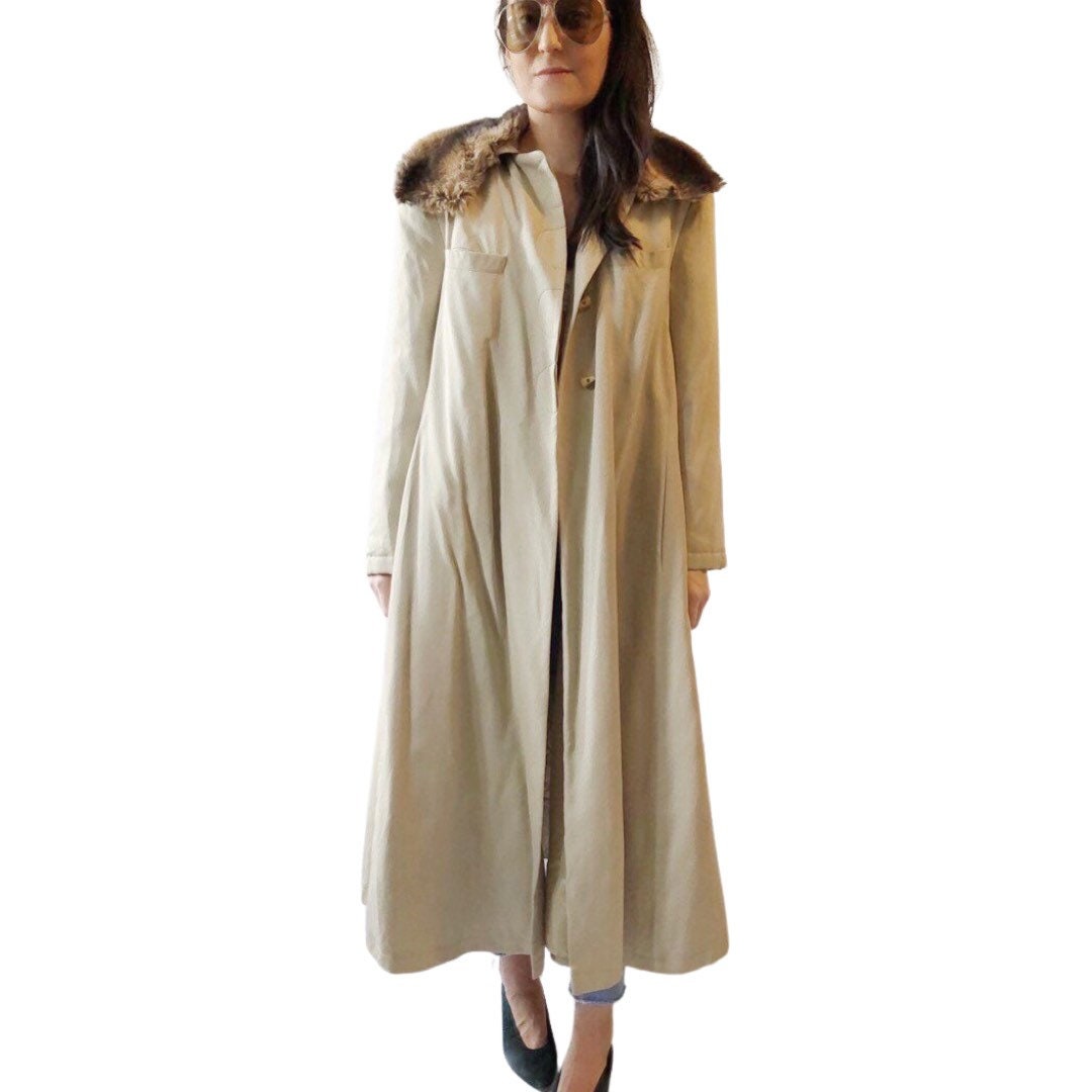 fur collar swing coat