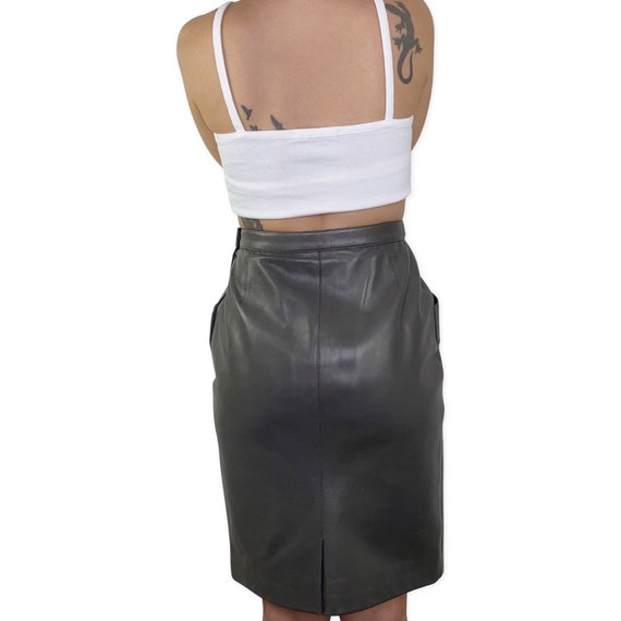 Vintage 80’s Yves Saint Laurent leather skirt 40 - image 4
