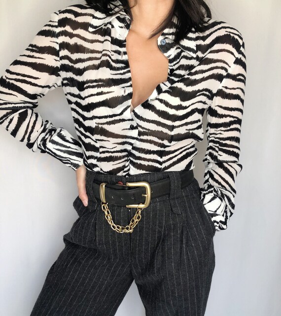 Vintage Zebra print blouse Made in Italy 42