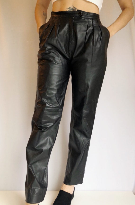 Vintage 80’s pleated leather pants 25