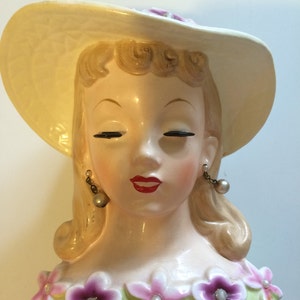 VINTAGE HEAD VASE lady figurine planter - Kathleen J. Cole