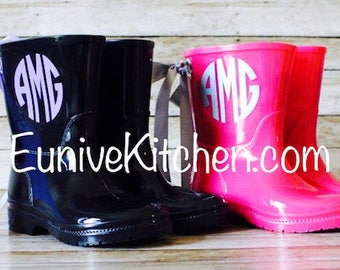 Children's Monogramed Rain Boots, Monogramed Toddler Rain Boots