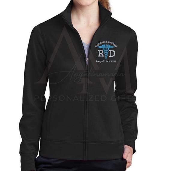 Personalized Registered Dietitian Jacket: Caduceus Symbol Fleece