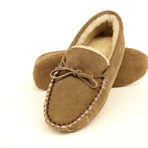 SOFT SOLE MOCCASIN - Genuine Australian Merino sheepskin, indoor slipper - Made in South San Francisco with love and care, by Wooly Rascals.