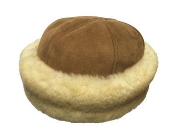 Tzarina - Unisex design genuine sheepskin, six panel Flat stitched hat - Proudly made in south San Francisco by Wooly Rascals.