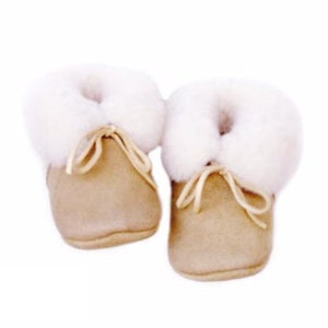 Genuine sheepskin Infant Booties/crib shoes, for your pre walker child. Made with tender love and care for your infant in United States. image 2